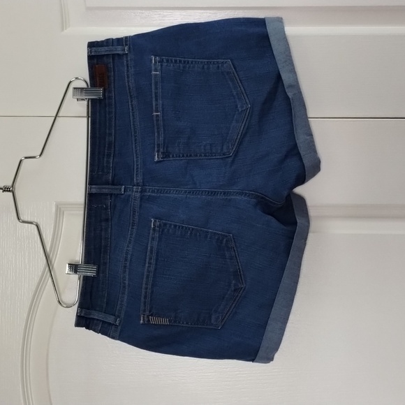 PAIGE jimmy jimmy short denim shorts size 30 midrise medium wash tacked cuff - Picture 4 of 12